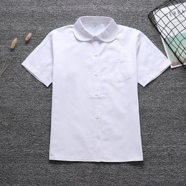 半袖 スクールシャツ 丸襟 ホワイト ブラウス 制服 学生服 シャツ 女子 中学生 高校生 大きいサイズ 21特集