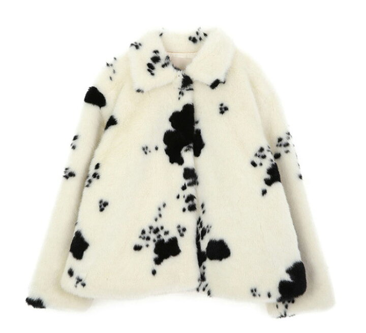 楽天市場】ファーコート ファー 牛柄 コート フェイクファー  