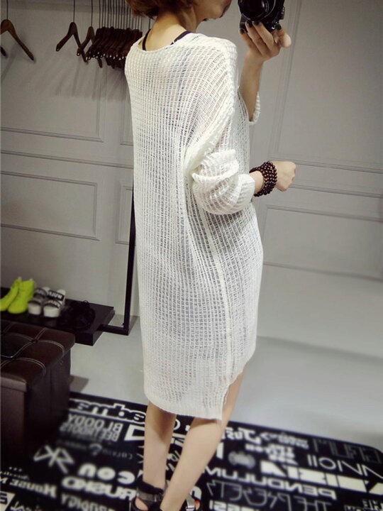 楽天市場】サマーニット ニット ワンピース 透かし編み レディース  