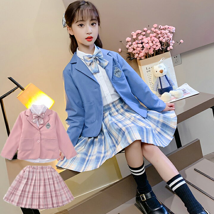 楽天市場】入学式 スーツ 女の子 チェック柄 卒園式 小学生 子供服 3点  