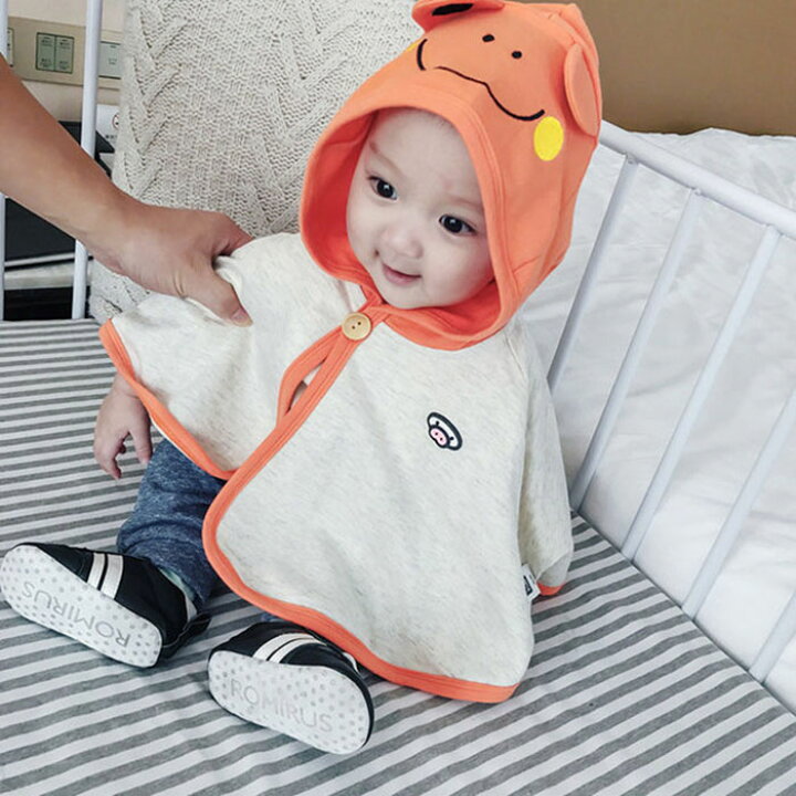 市場 ポンチョ 春秋 男の子 防風薄手 フード 赤ちゃん かわいい マント ケープ 女の子