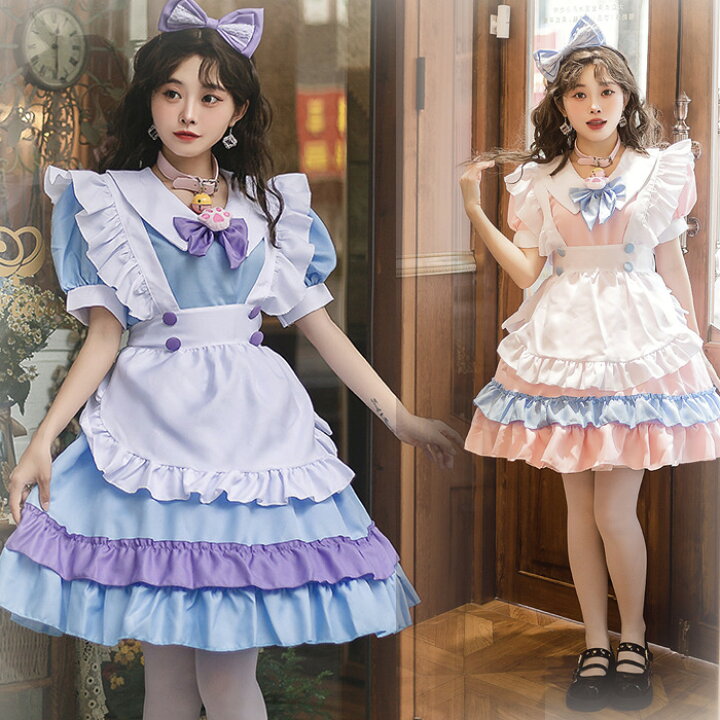 楽天市場】6点セット かわいい メイド服 コスプレ 衣装 大人 セクシー 