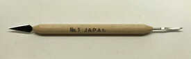 セラミック小道具　No.1（三角刃・けがき刃　長さ：145mm）陶芸用　鋭いハガネ刃つき