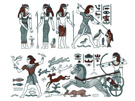 [陶芸 下絵具] 下絵転写紙　2色古代エジプト狩り