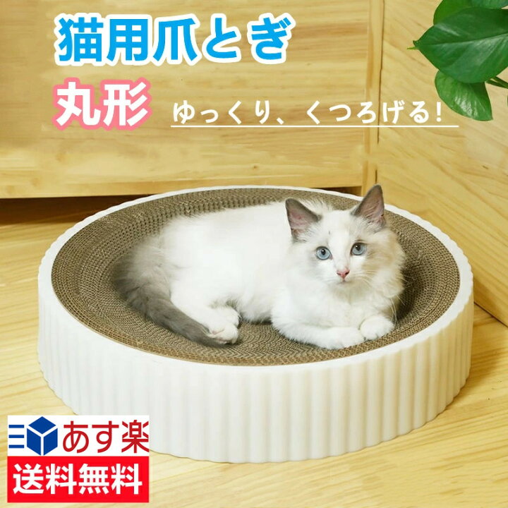 楽天市場 あす楽対応 猫爪とぎ 人気 猫用爪とぎ 時空コンパス ホワイト 段ボール スクラッチャー 猫おもちゃ 猫ベッド ストレス解消 丸形 爪磨き おしゃれ 可愛い 送料無料 ホワイト 北海道 沖縄 離島を除く Ytshop