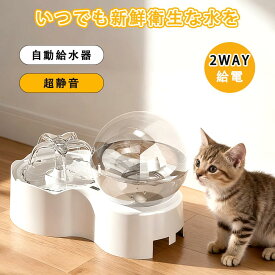 【限定15％OFF】給水器 猫 自動給水器 水質浄化 ペット水飲み器 犬水飲み器 自動給水機 自動水やり器 2.3L大容量 多頭飼い対応 静音 洗いやすい 給水器 取付簡単 充電器内蔵 ペット 犬 給水機 お手入れ簡単 湧水式 川流れる水 低消費 フィルター付き