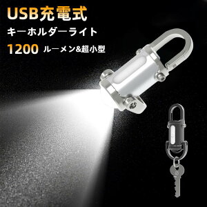 【限定500円OFF⇒2080円】最新型 キーホルダーライト LED懐中電灯 小型 強力 LEDキーチェーンライト 軽量 超高輝 USB充電 アウトドアハンディライト ポータブル IPX6防水 1200ルーメン 多機能 停電
