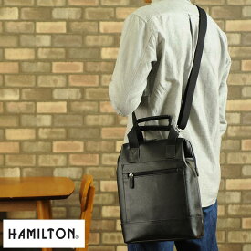 父の日 HAMILTON 3wayショルダーバッグ ブラック 男性用 メンズ ショルダーバッグ 縦型 A4 合皮 リュック トートバッグ 鞄 かばん バッグ 【送料無料】