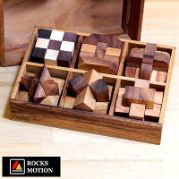 パズル 木製 大人 Rocks Motion 木製立体パズル 6個セット ケース入り Wood Puzzle おしゃれ 脳トレ 知的 ボケ防止 グッズ ゲーム おじいちゃん 両親 プレゼント ギフト 
