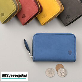 コインケース メンズ ミニ財布 Bianchi ラウンドファスナー小銭入れ brina 本革 イタリアンレザー カードケース たくさん入る おしゃれ 大人 カラフル
