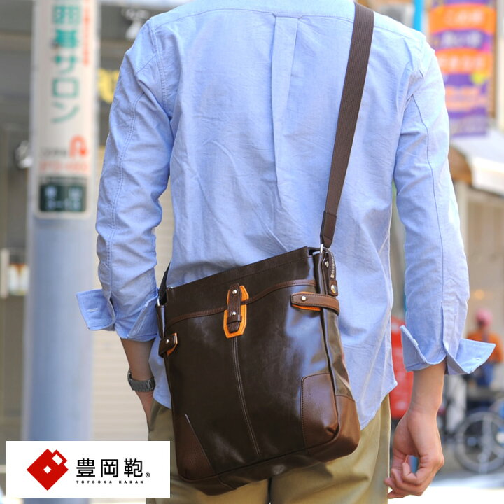 楽天市場】豊岡鞄 縦型ミニショルダーバッグ PUコート帆布 メンズ 男性 