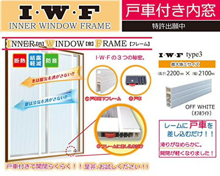 楽天市場】内窓フレームセット I・W・F タイプ3 H2200×W2100 オフ 