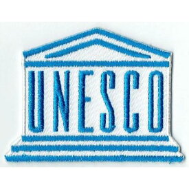 ワッペン　「 UNESCO ユネスコ 」可愛いイラストの刺繍ワッペン