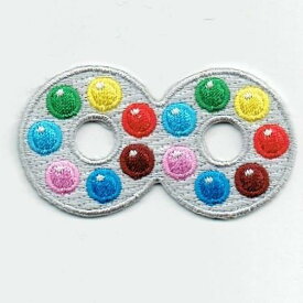 ワッペン「 めがねチョコ 」可愛いイラストの刺繍ワッペン