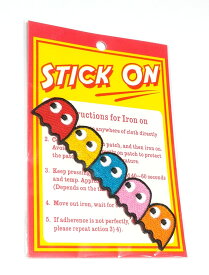 ワッペン「 PackmanMonster パックマンのおばけ 」可愛いイラストの刺繍ワッペン　