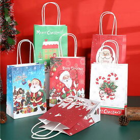 クリスマス★贈り物用　紙袋★30枚　ランダム発送　ハトロン紙袋★ギフトバック★手提げ★6色★【業務用】包装資材