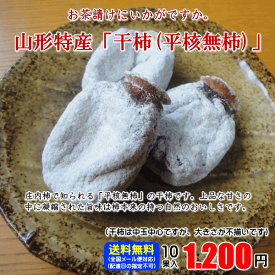 干柿（平核無柿/大きさ不揃い10果入）【メール便対応の為、代金引換・配達日・時間帯のご指定は不可となります。商品は郵便ポストへ直接配達となります】【2袋まで同梱対応可】