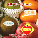【山形の旬】晩秋フルーツセット（洋梨・庄内柿・りんご）2kg満杯詰め【※但し、沖縄県・離島へのお届けの場合は、別途送料が500円かかります)】