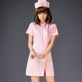 ハロウィン コスプレ ナース セクシー ナース服 仮装 衣装 コスチューム 看護婦 コスプレセクシー 制服 ワンピース ミニスカ ピンク m l 2l pink 医者 女医 レディース costume