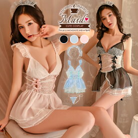 セクシー コスプレ メイド服 メイド コスチューム エプロン コスプレ エロ スケスケ エプロンワンピース カチューシャ tバック セット 大人 セクシーランジェリー シースルー レース エプロンコスチューム