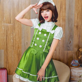 コスプレ ハロウィン 仮装 メイド服 メイド ハロウィンコスプレ 大人 女性 可愛い 緑 赤 イエロー レディース かわいい 衣装 コスチューム ハロウィン仮装 こすぷれ コスプレ衣装 コスプレ仮装 ゴスロリ