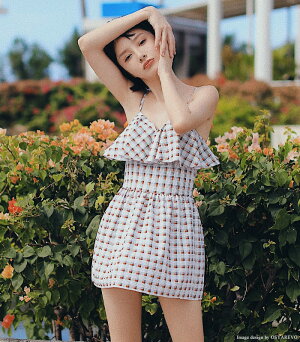 楽天市場 水着 レディース 体型カバー ワンピース水着 フリル 可愛い ショートパンツ一体型 パッド付 ワイヤーあり ぽっちゃり 体型カバー水着 お腹 太もも カバー オトナ女子 ママ ミセス水着 オシャrevo