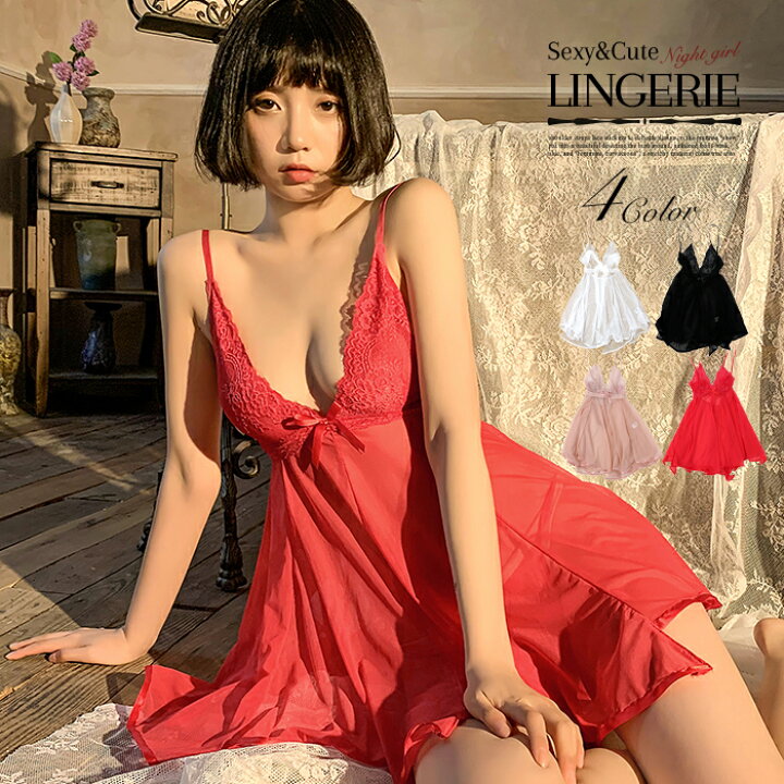 気質アップ セクシーランジェリー ベビードール セクシー下着 Tバックショーツ セット Aライン 花柄刺繍 リボン シースルー Dprd Jatimprov Go Id