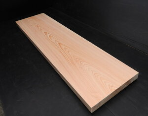 桧板 一枚板ひのき ヒノキ板 国産 木材 棚板幅330×厚み40×長さ1310mm三方無地 赤み良材送料無料