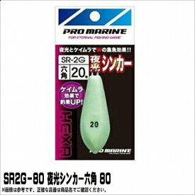 浜田商会 SR2G-80 夜光シンカー六角 80 仕掛 オモリ 船【春の感謝セール】