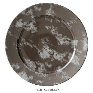 Terre(テール)マーブル28cmプレート 直径27.8cm 丸皿 大皿 リム付き 黒土 焼き物 洋風 洋食器 クラシカル ヴィンテージ ホワイト ブラック 白 黒 シンプル おうちカフェ 食器 カフェ風 国産 日本製