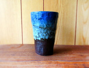 \クーポン配布中!/森の湖ビールコップ 酒器 タンブラー ビールグラス ビアグラス 美濃焼 藍色 和食器 美濃焼 日本製 国産 陶器のふる里 stockヤ