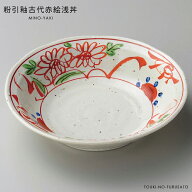 ＼クーポン配布中！／粉引釉古代赤絵浅丼 直径11cm/14cm/17cm 3.3/4.0/5.0 和食器 深鉢 ボウル 和ボール …