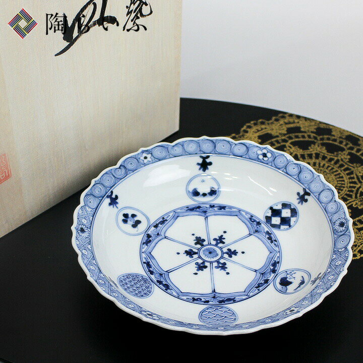 楽天市場】九谷焼 6号中皿 花紋祥瑞手/山本長左（宮内庁御用窯）＜送料 