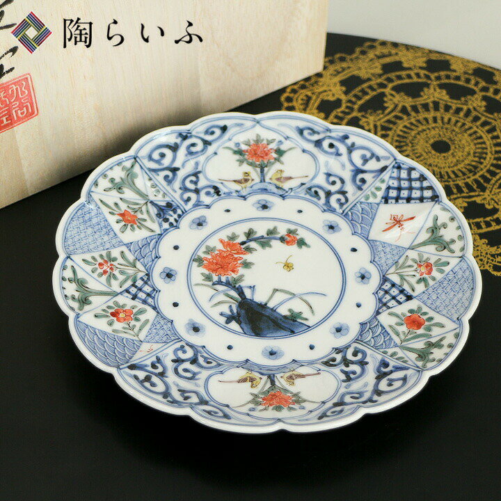 楽天市場】九谷焼 5.5号皿 色絵割取花鳥紋/山本長左（宮内庁御用窯 