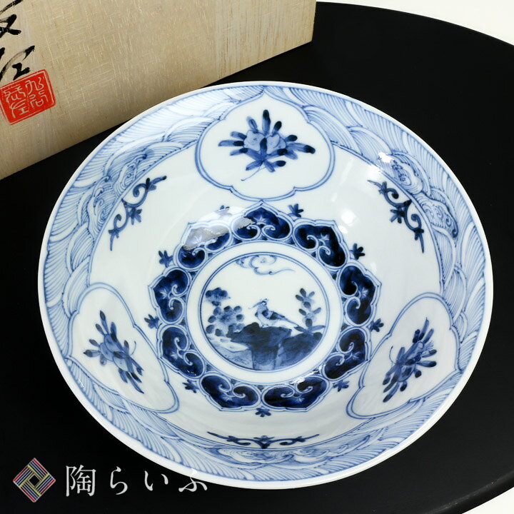 楽天市場】九谷焼 深鉢 青花花鳥瑞花紋/山本長左（宮内庁御用窯 