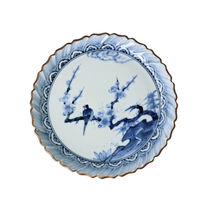楽天市場】九谷焼 取皿 藍九谷 梅鳥図 / 山本長左 | 皿 中皿 17cm 