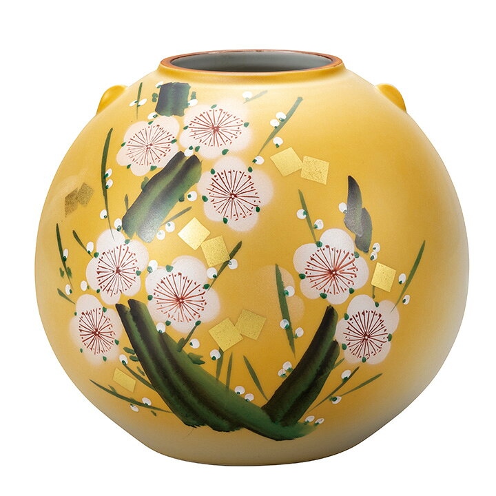 楽天市場】九谷焼 7号花瓶 金箔梅の図/山田登陽志＜花瓶 花器 人気 