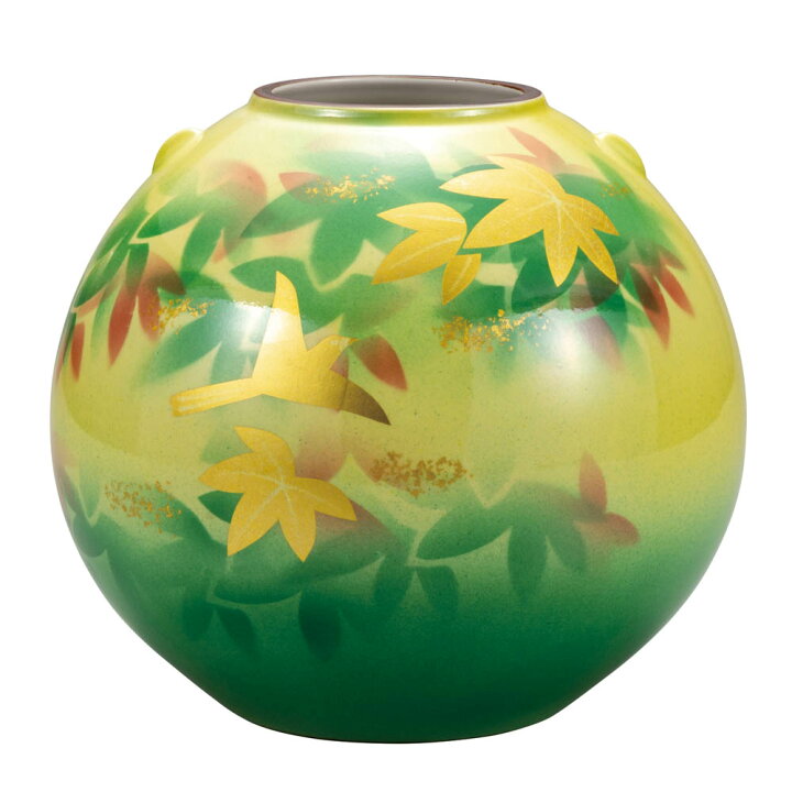 楽天市場】九谷焼 7.5号花瓶 金箔楓花鳥/山田登陽志＜送料無料＞花器 