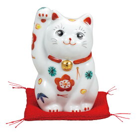 九谷焼 3.5号招き猫 松竹梅（布団付） ＜置物 縁起物 招き猫 人気 ギフト お祝い/結婚祝い＞