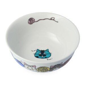 九谷焼 ネコ・ジェラシー 中鉢 / KUTANI SEAL クタニシール <専用パッケージ 13.5cm 猫柄 ボウル 和食器 鉢 小鉢 人気 ギフト 贈り物 結婚祝い/内祝い/お祝い/>ギフト包装無料 ネコジェラシー