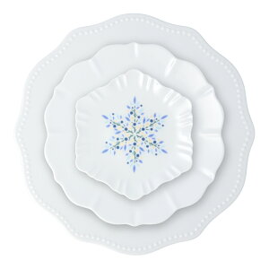 九谷焼 【選べる3サイズ】レリーフ皿 雪結晶 S ・M・L・3枚 セット / ハレクタニ | 小皿 中皿 取り皿 ケーキ皿