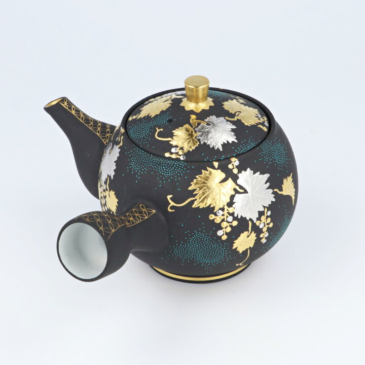 楽天市場】九谷焼 茶器揃 白金盛葡萄図青粒 / 仲田錦玉 | 茶器セット 