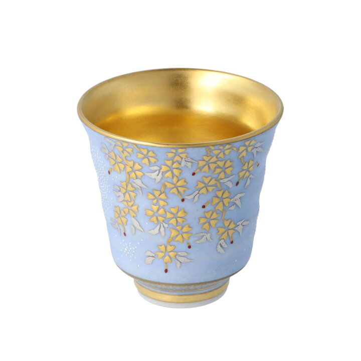 楽天市場】九谷焼 酒杯 （内金） 白金盛枝垂れ桜図 白粒 / 仲田錦玉 