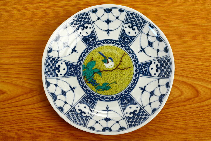 楽天市場】九谷焼 7.5号皿 染付瓔珞文吉田屋風/青郊窯＜和食器 皿 盛皿 