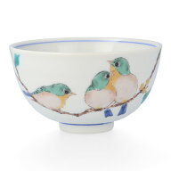 九谷焼 色絵飯碗 めじろ / 青郊窯 ＜和食器 飯碗 茶碗 鳥 小鳥 人気 ギフト 贈り物 結婚祝い/内祝い/お祝…