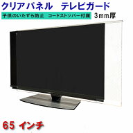 ジャストサイズ テレビガード 65型 65インチ ツヤあり グレア調 板厚3mm 取り付け簡単＆全く目立たないコ…