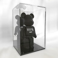 ベアブリック専用ケース　400％1体用UVカット　W200mm H300mm D180mm　板厚3mm　背面ミラーアクリル板 ク…