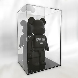 【P5倍 7/4 22時〜7/12　14時】ベアブリック専用ケース　400％1体用UVカット　W200mm H300mm D180mm　板厚3mm　背面ミラーアクリル板 クリアケース プラスチック 透明 収納 アクリルボックス