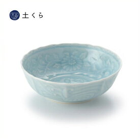青白磁唐草彫　小鉢【有田焼】日本製　国産　人気　おしゃれ　プレゼント　ギフト　食器　鉢　和食器 華山窯