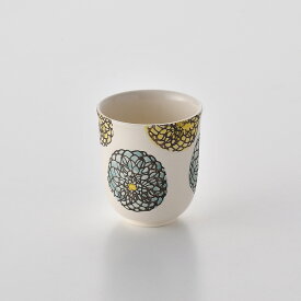 菊花々　湯呑　青【波佐見焼】はさみ焼き　菊祥　カップ　日本製　国産　人気　おしゃれ　可愛い